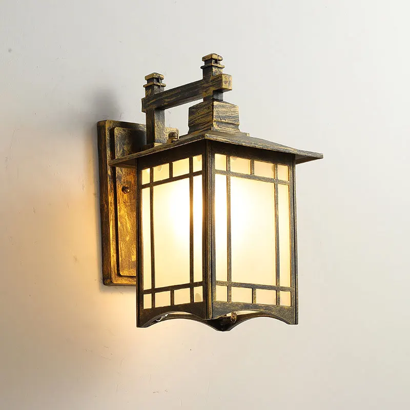 

European Style Retro Waterproof Wall Lamp Chinese Courtyard Balcony Outdoor Lighting Garden Corridor Porch Lights Fixtures