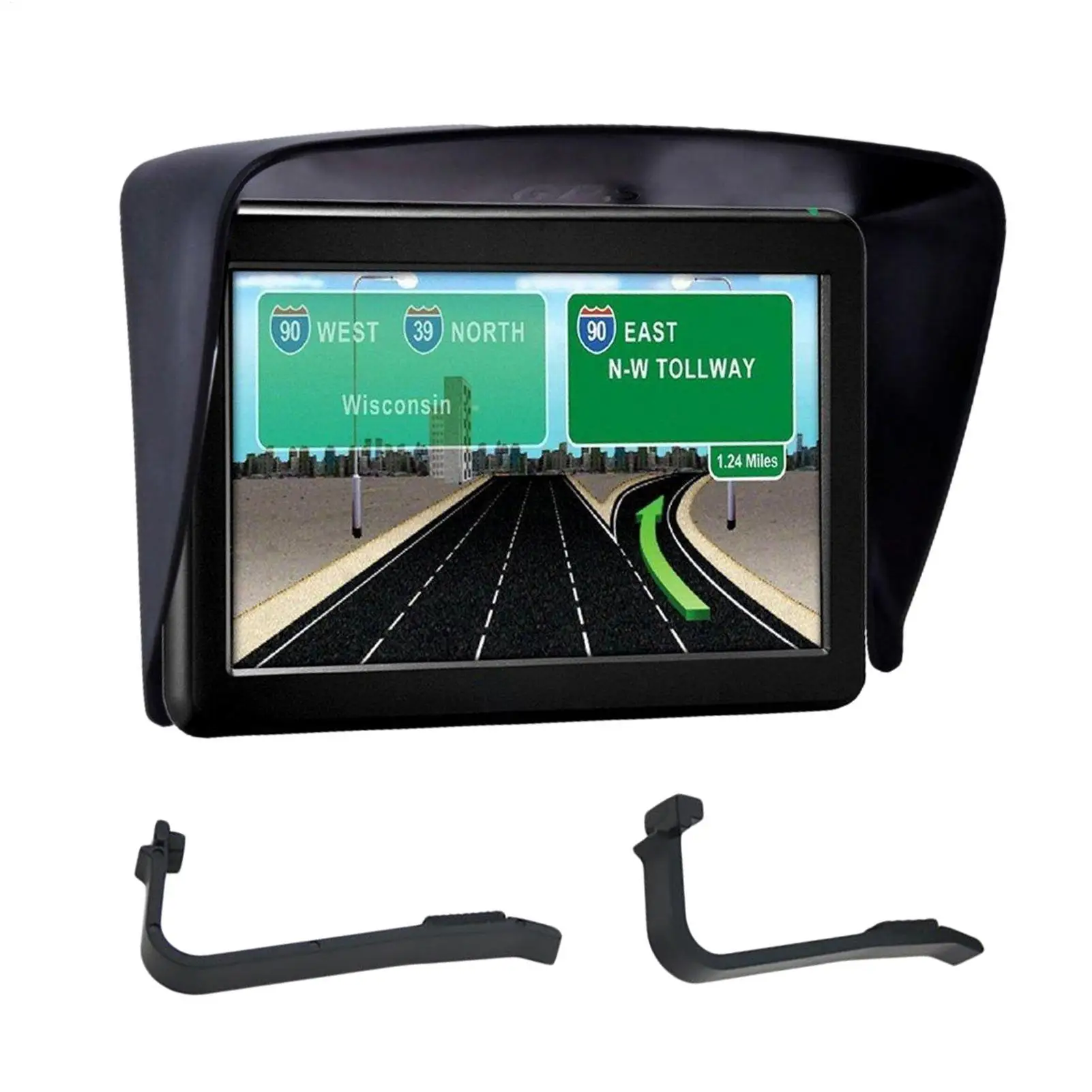 GPS Sun Visor Universal Flexible Extender Cover Universal 5-in Flexible GPS Sun Shade Cover Car Navigation Visor Extender