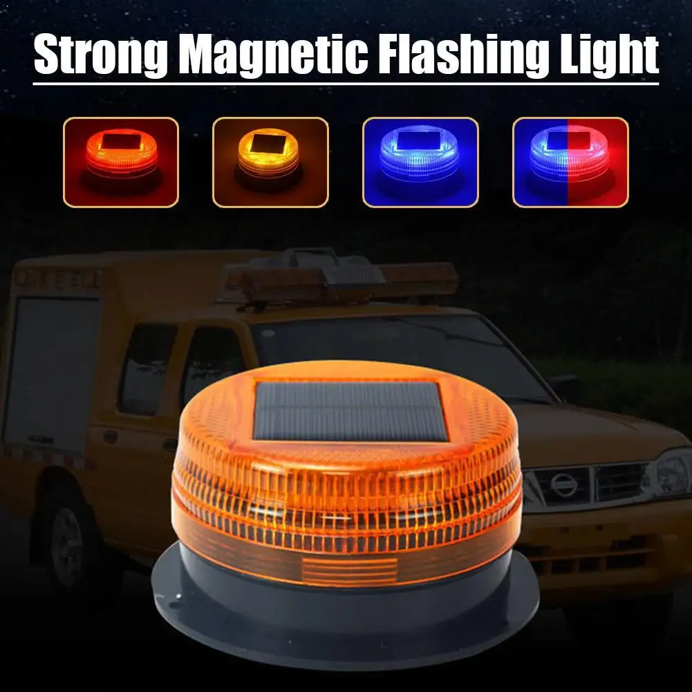 

Solar Power Warning Flash Light Car Roof Magnet LED Strobe Light Night Warning Flashlight For Car Lorry Truck Accessory