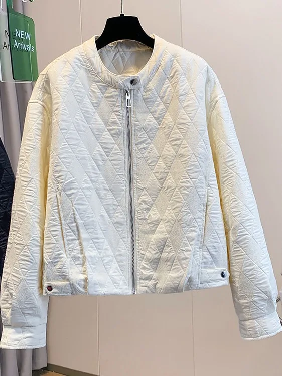 Faionable ort algodão jaet feminino casual outerwear marca outono inverno high-end sensação commute sle longo sve