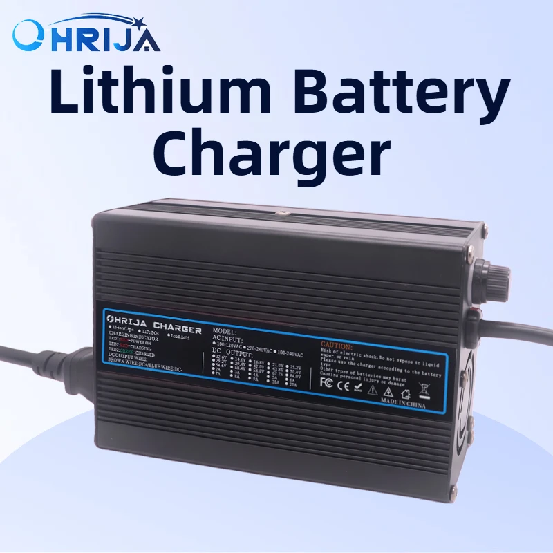 33.6V 5A Lithium charger quick aluminum shell suitable 8S 29.6V & Interchangeable Connector Fast stabilization with cooling fan