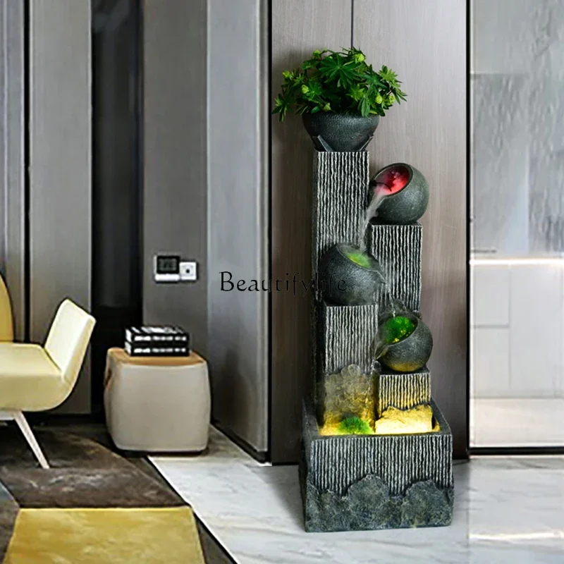 

yj21 Artificial Rockery Water Fountain Corner Floor Entryway Water Feature Humidifier Soft Decoration Crafts Modern Ornamen