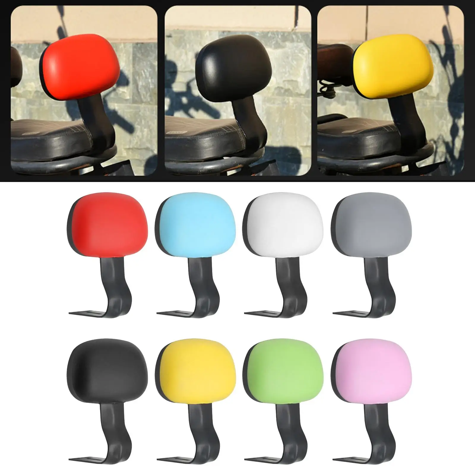 

Electric Rear Seat Backrest Motorcycle Backrest Pad Sissy Bar Universal for Scooter Motorbike Replace Part