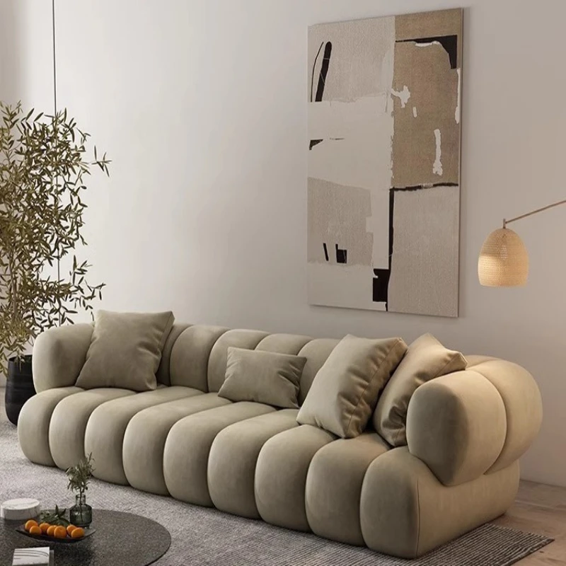 Fabric sofa, home postmodern three-person vertical sofa, caterpillar sofa