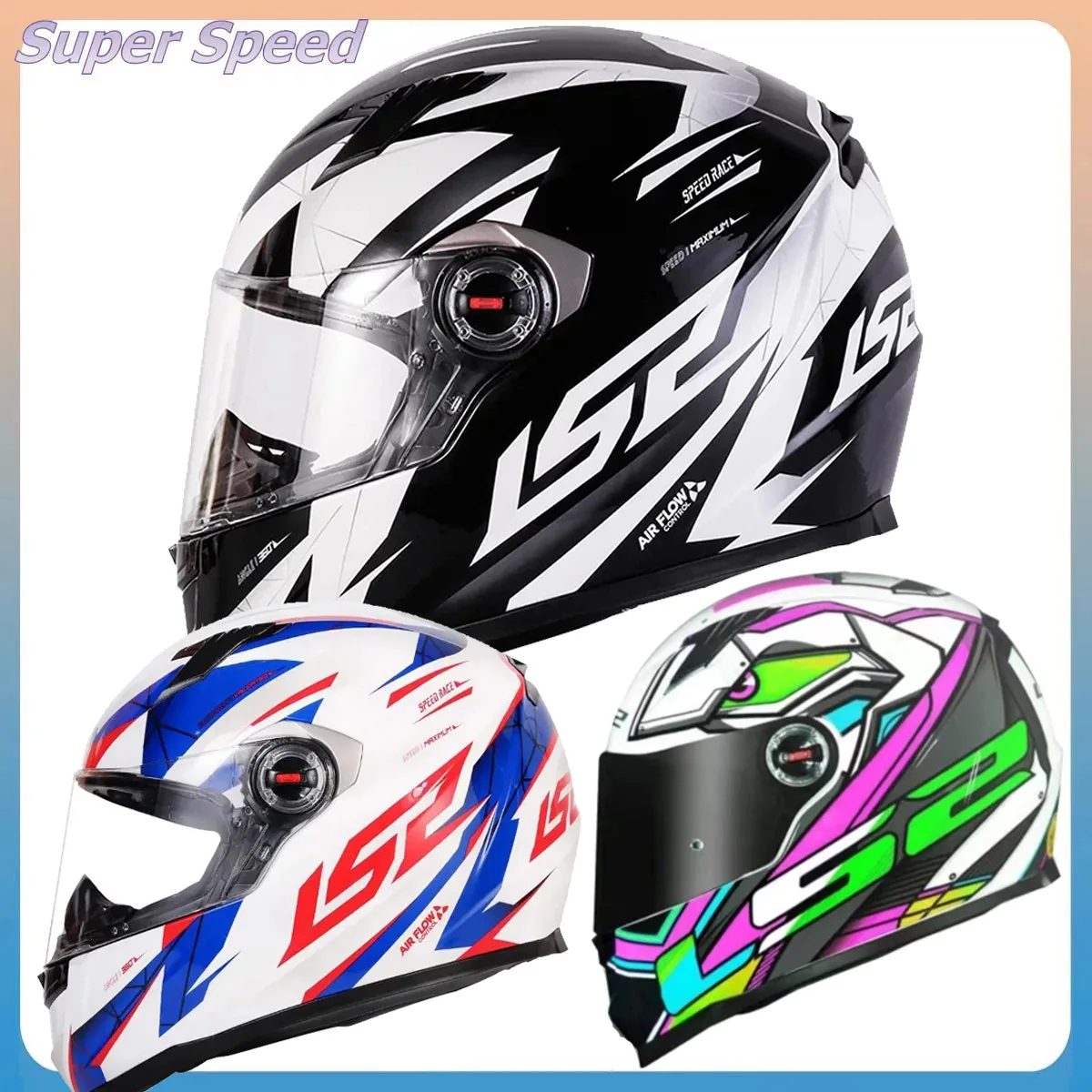 LS2 FF358 Classic Full Face Motorcycle Helmet Moto Racing Motorbike Helmet Tank Capacete Xdron Casque Samurai Draze Four Season