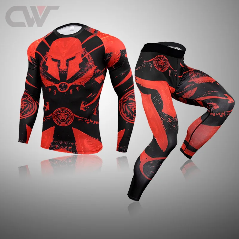 2024 Men\'s Thermal Underwear Set MMA Tactics Leggings Spartan Costume Compression Long Johns Men Winter Brands Men Clothing