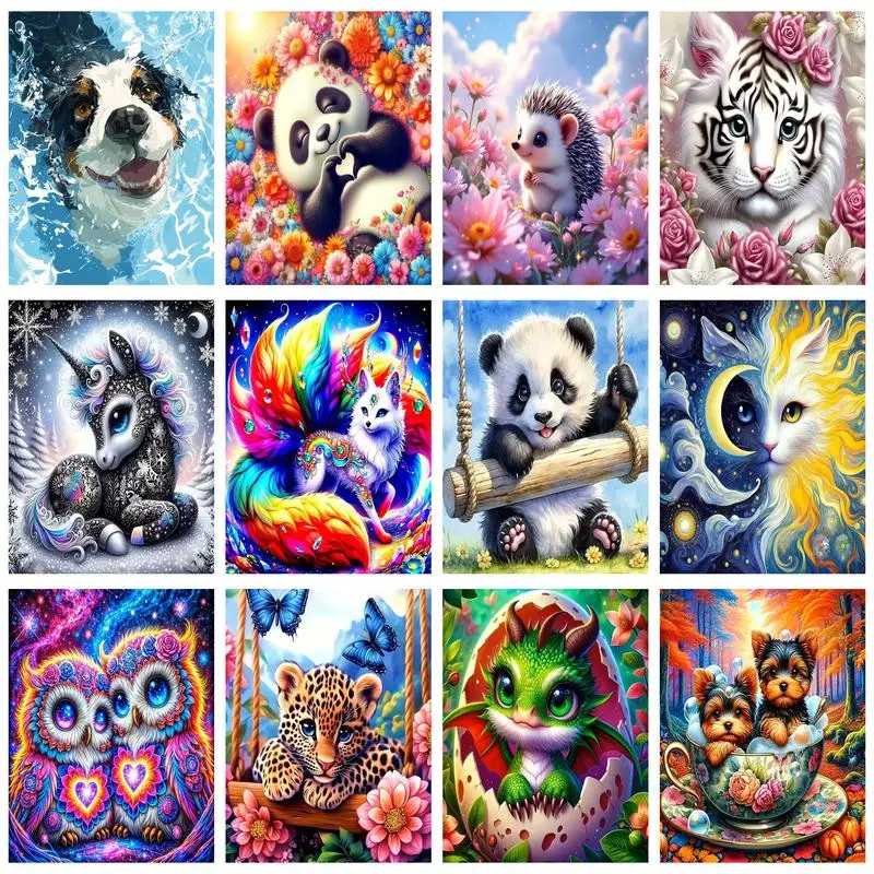 

GATYZTORY Paint By Numbers Panda, owl, puppy DIY Oil Painting By Numbers HandPainted Unique Gift Home Decor