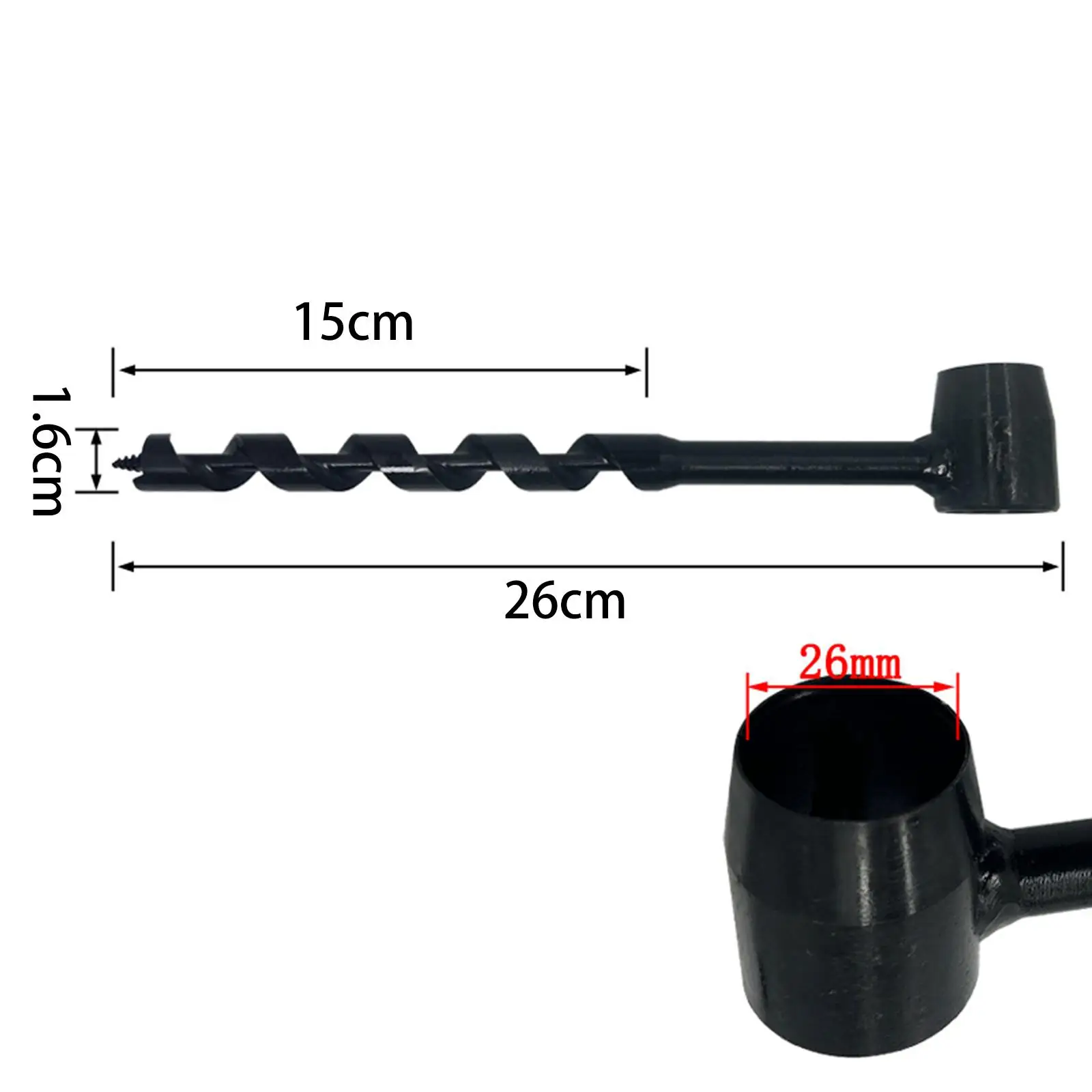 

Carbon Steel Wood Auger Manual Drill Bit Precision Drilling Tool for Woodworking and Emergency Prep
