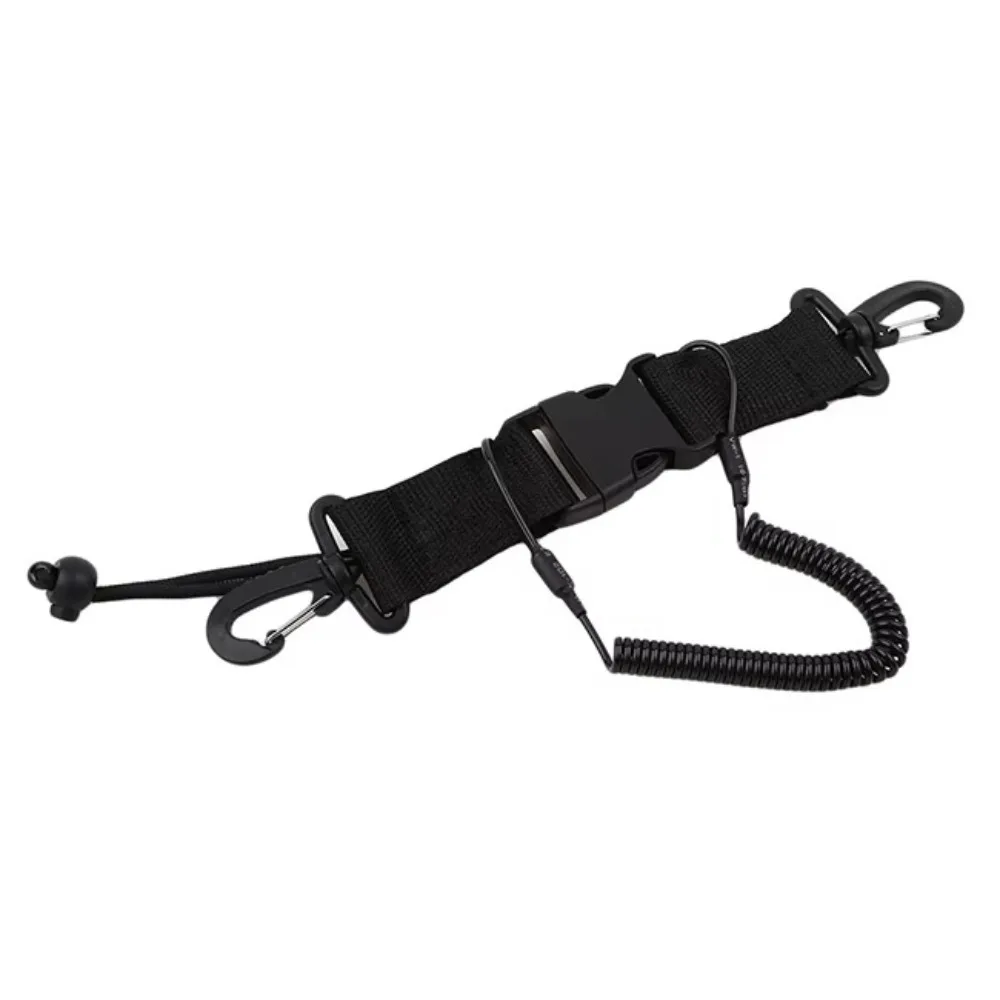 Cordón para cámara de buceo de liberación rápida, Clips de hebilla, herramienta de buceo subacuático, correa de cordón para cámara, cuerda de resorte antipérdida