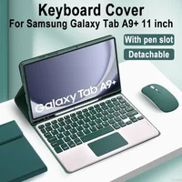 Para Samsung Galaxy Tab A9 Plus Funda de 11 pulgadas, Funda con teclado desmontable para Samsung Tab A9+ SM-X210N/X216B/X218