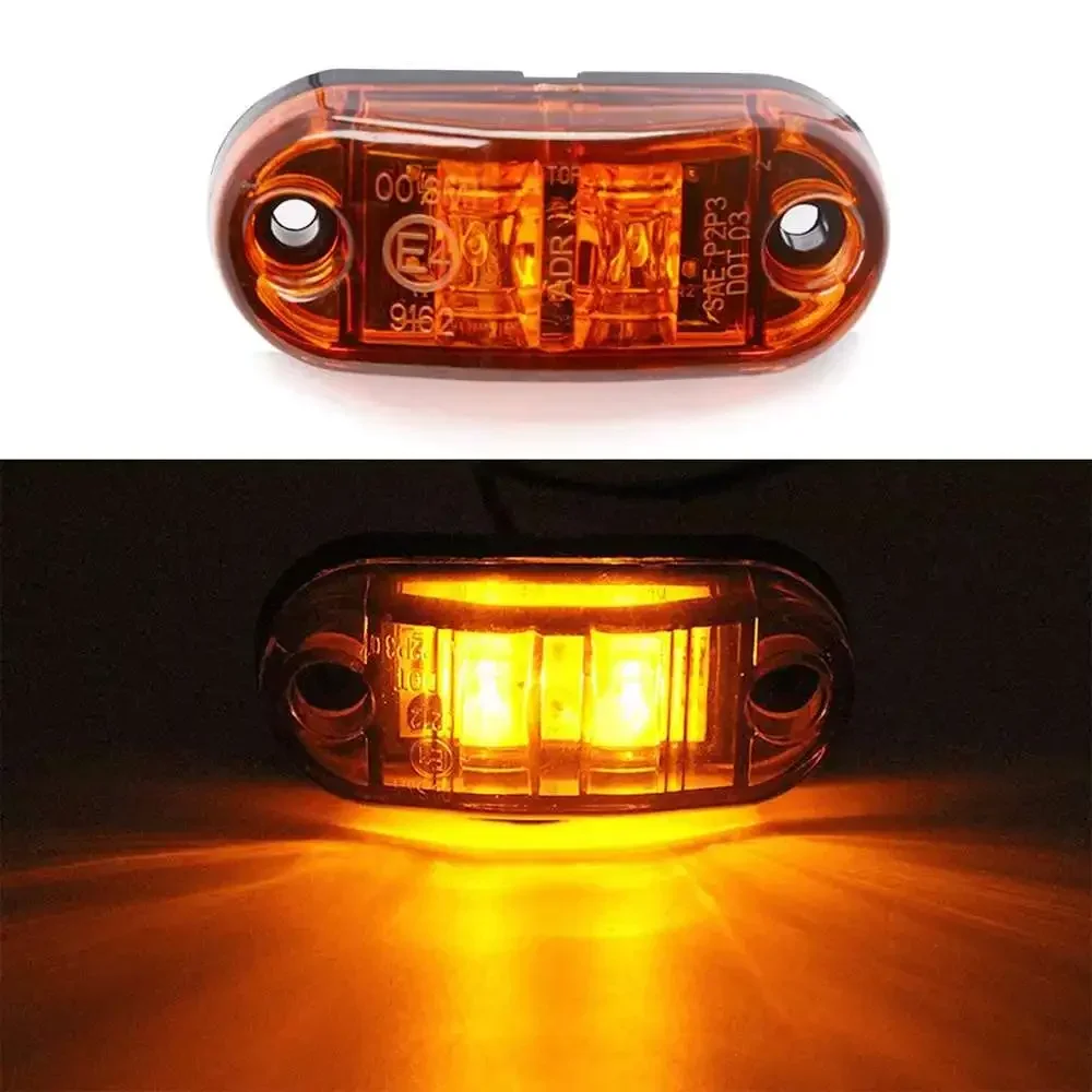 12V 24V 2PCS Trailer Truck Lorry Caravans Bus LED Truck Side Marker Lights Warning Tail Light Auto Car External Lights
