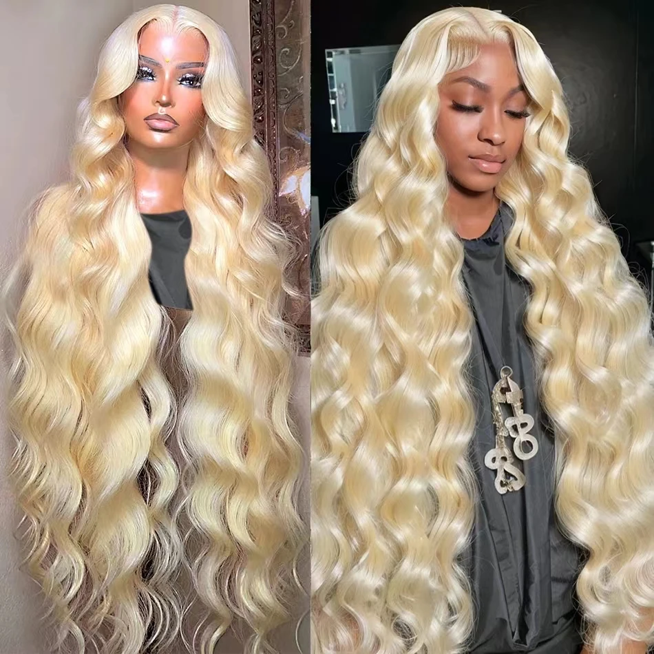 

613 Blonde Body Wave 13x6 HD Lace Frontal 100% Human Hair Wigs 30 40Inch Honey Colored Lace Front Wig For Black Women PrePlucked