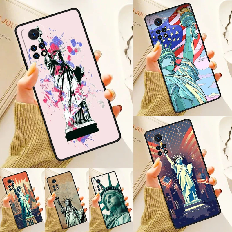 NEW YORK Statue Of Liberty Case For Samsung Galaxy S24 Plus S23 S20 S21FE Lite S22 Ultra Note 20 S8 S9 S10 Phone Coque