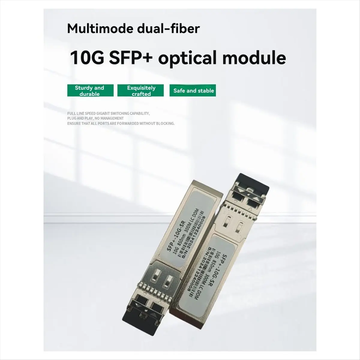 10G SFP+ Duplex LC SFP Module Multi-Mode 850nm 300m SFP-10G- Full Compatible with for // Switch
