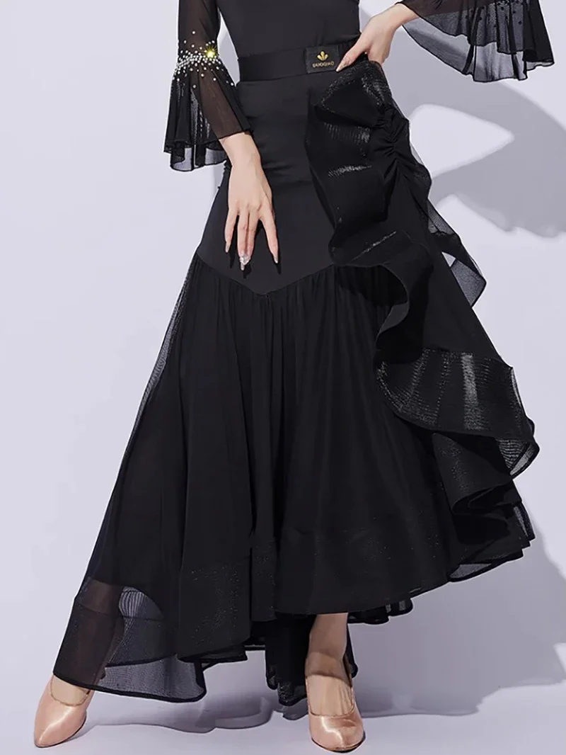 성인 모던 댄스 드레스 여성용 롱 스커트 전문가용 왈츠 댄스웨어 공연 의상 빅 스윙 스커트