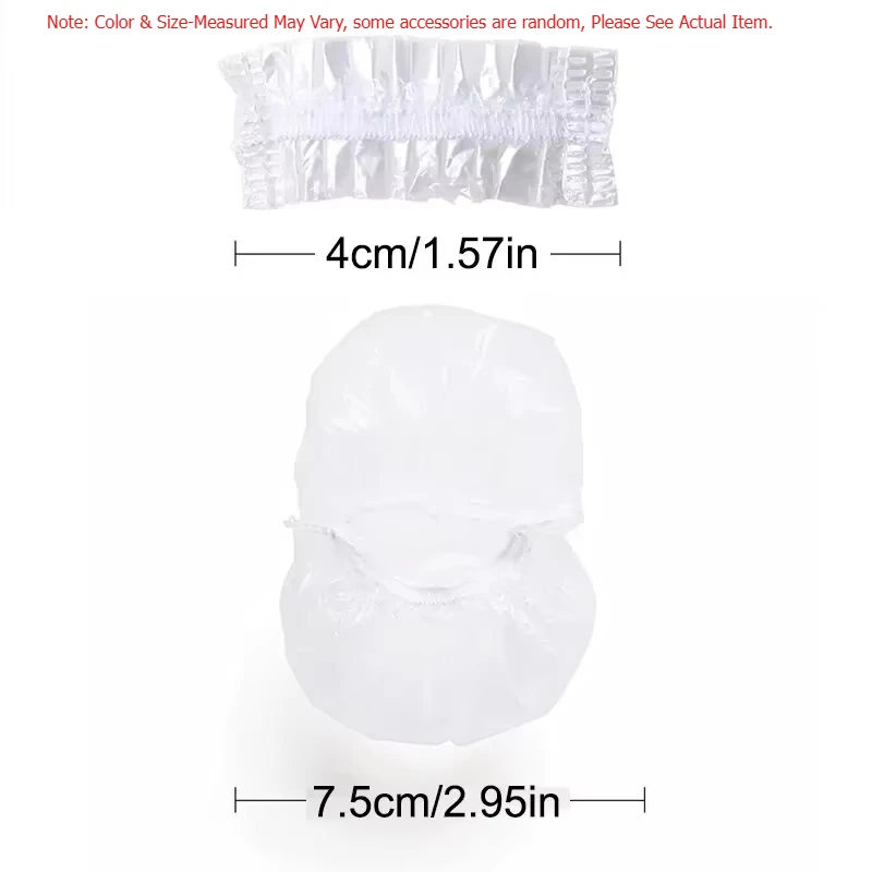 50-100PCS Disposable Hair Earmuff Dye Transparent Elastic Shower Hair Dye Protection Tool Shield Waterproof Earpack Plastic Wrap