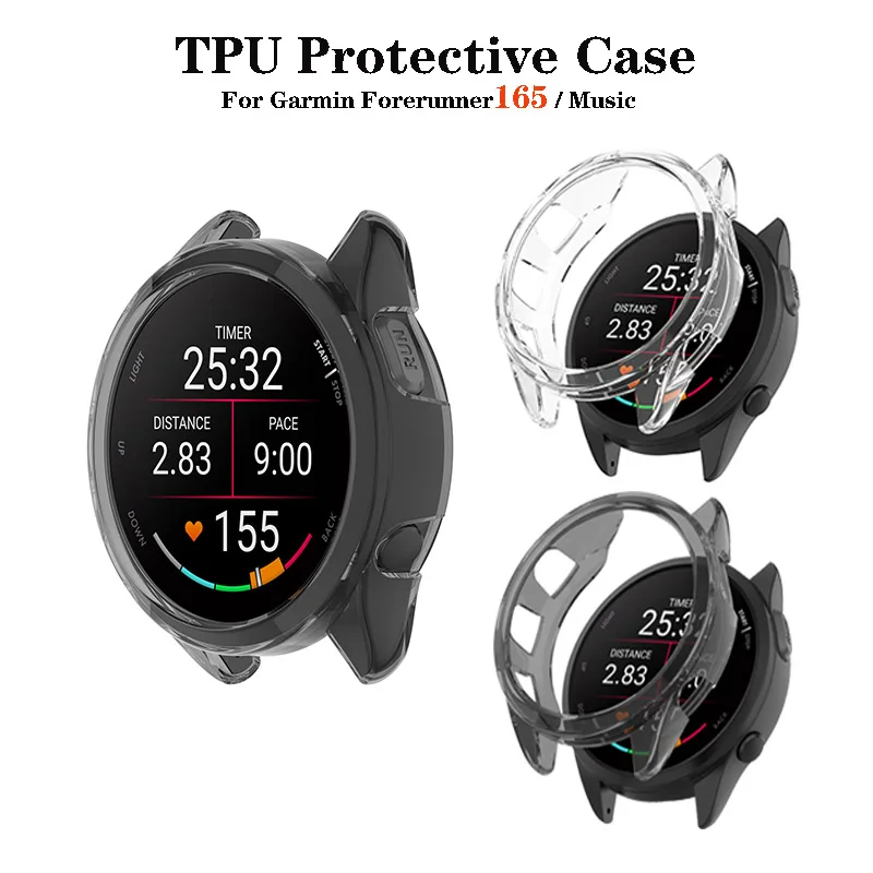 Cover TPU Transparent Soft Case For Garmin Forerunner 165 / 165 Music