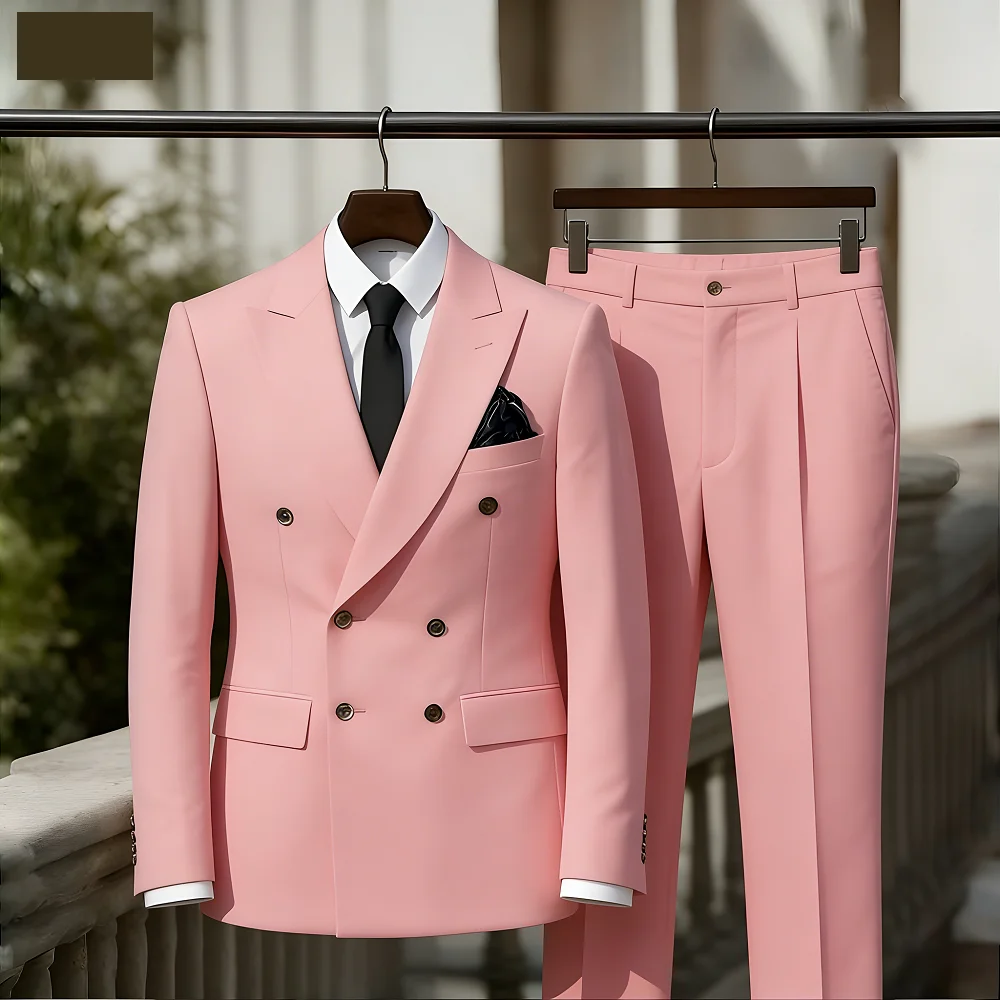 

Мужской деловой повседневный костюм, двухкомпонентный, произведенный в Китае, в итальянском стиле, для повседневной и официальной носки.