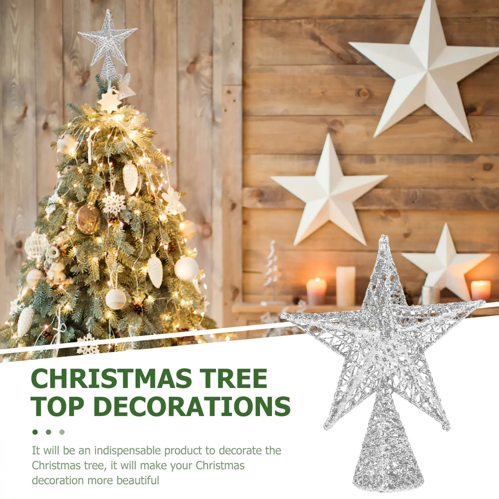 

1Pcs Iron Ornament Festive Atmosphere Xmas Layout Prop Home Decoration Gift Iron Star Decor Xmas Tree Decor