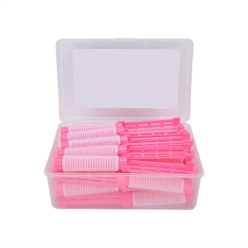 

20pcs Pink Hair Perm Rods Professional Portable Fluffy Perming Rod Durable Heatless Salon Hairdressing Curler Set Salon Use