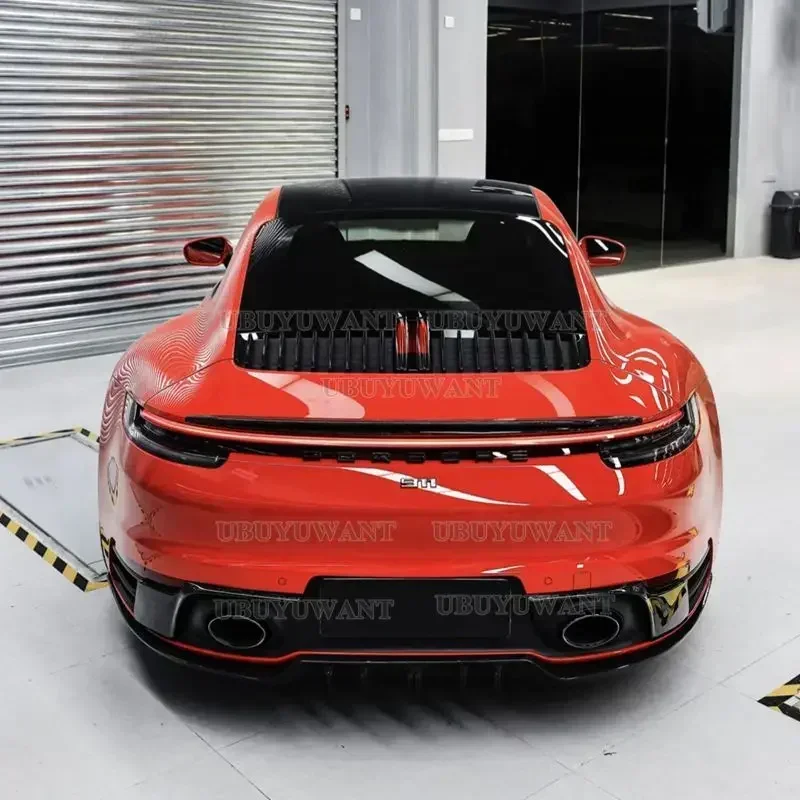 Glossy Black Rear Trunk Lid Car Spoiler Wings Tuning Exterior Accessories For Porsche Carrera 992 2018 2019 2020 2021 Year