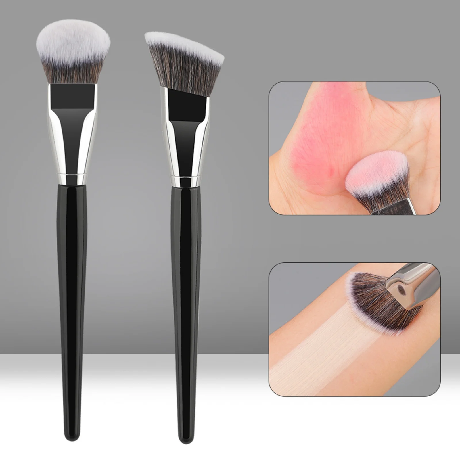1/2pcs Pincel de Maquiagem Longo e Macio, Adequado para Uso Úmido e Seco, Ferramenta Delicada para Maquiagem