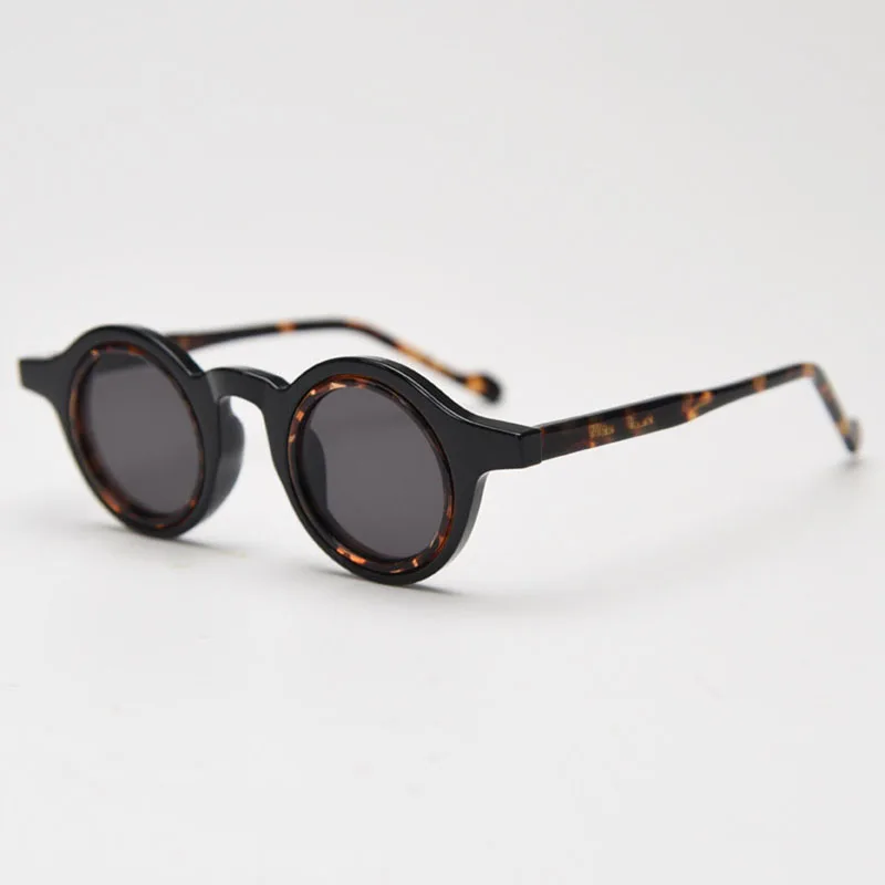 

TR90 Small Round Sunglasses Women Men Vintage Acetate Polarized Sun Glasses for Male UV400 Outdoor Tortoise Black Shades Unisex