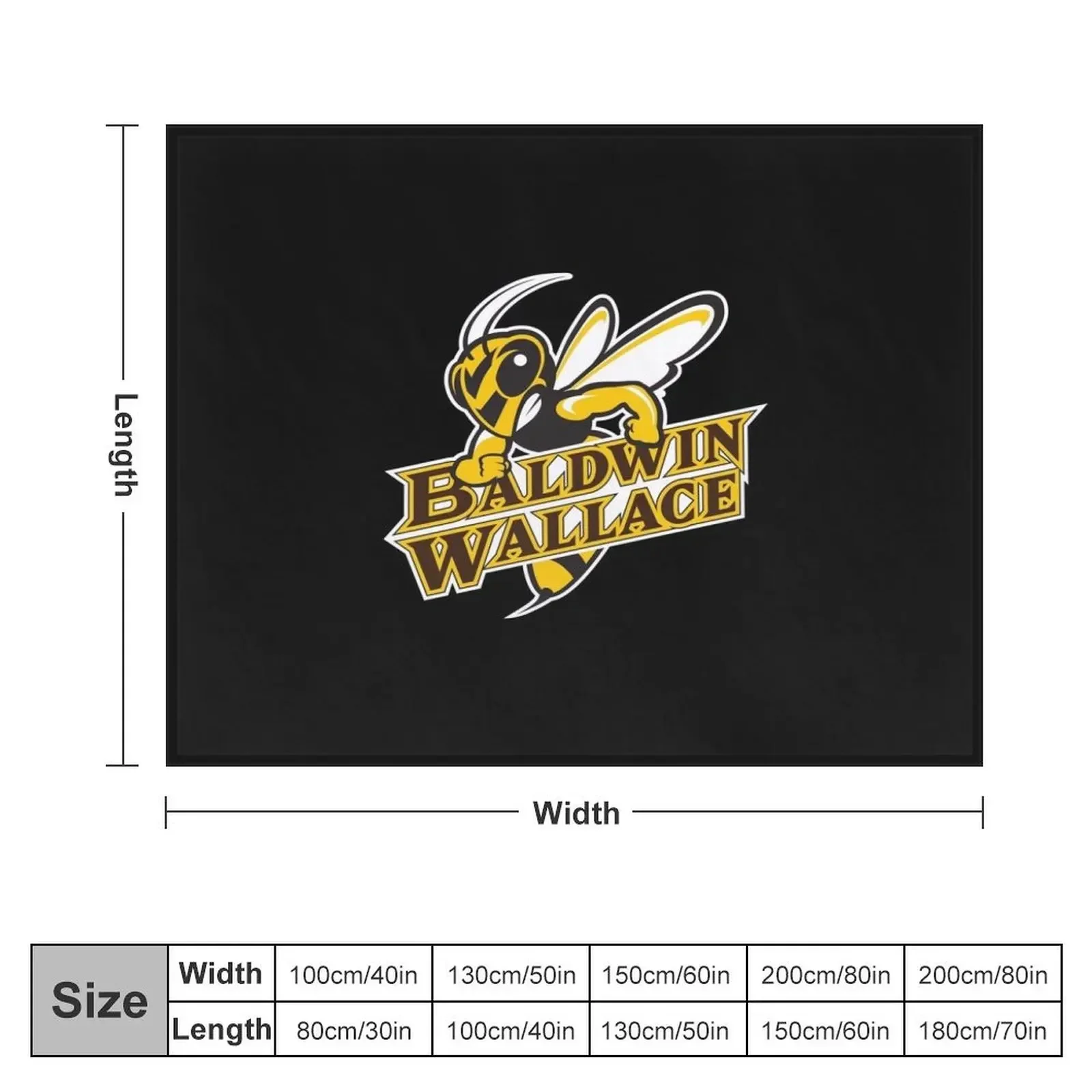 Baldwin Wallace Yellow Jackets club Throw Blanket Summer Beddings Baby Blankets