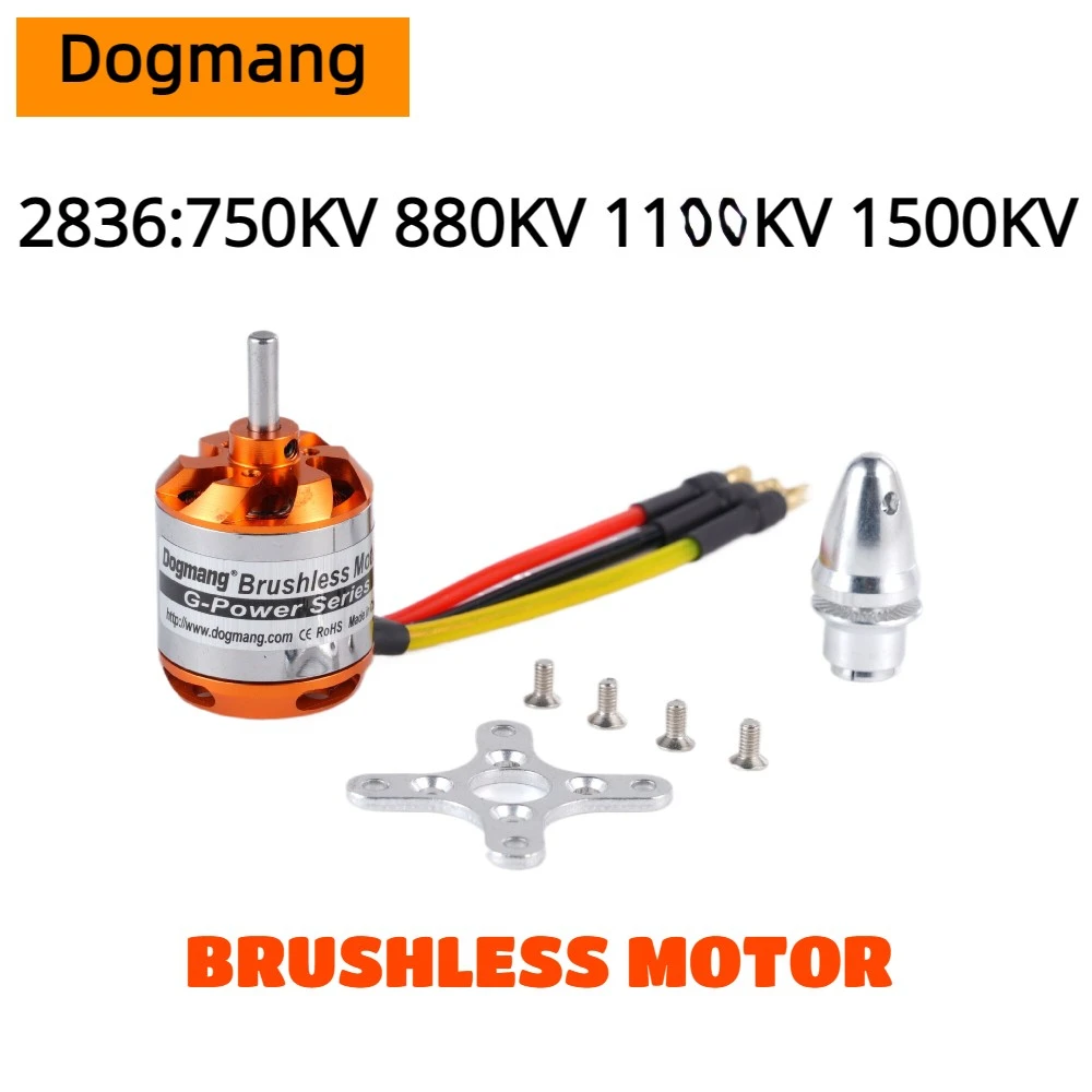 Dogmang RC Motor 2836 750kv 880kv 1100kv 1500kv Brushless Motor 4s Lipo 4mm Shaft Diameter Suitable For 40a Esc Fixed Wing Drone