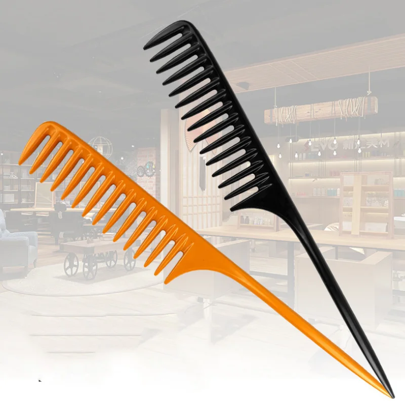 

1PC Wide Tooth Comb Detangling Hair Wide Comb Round Teeth Hairdress Comb Carbon Antistatic Comb Pro Salon Dyeing Styling Tools