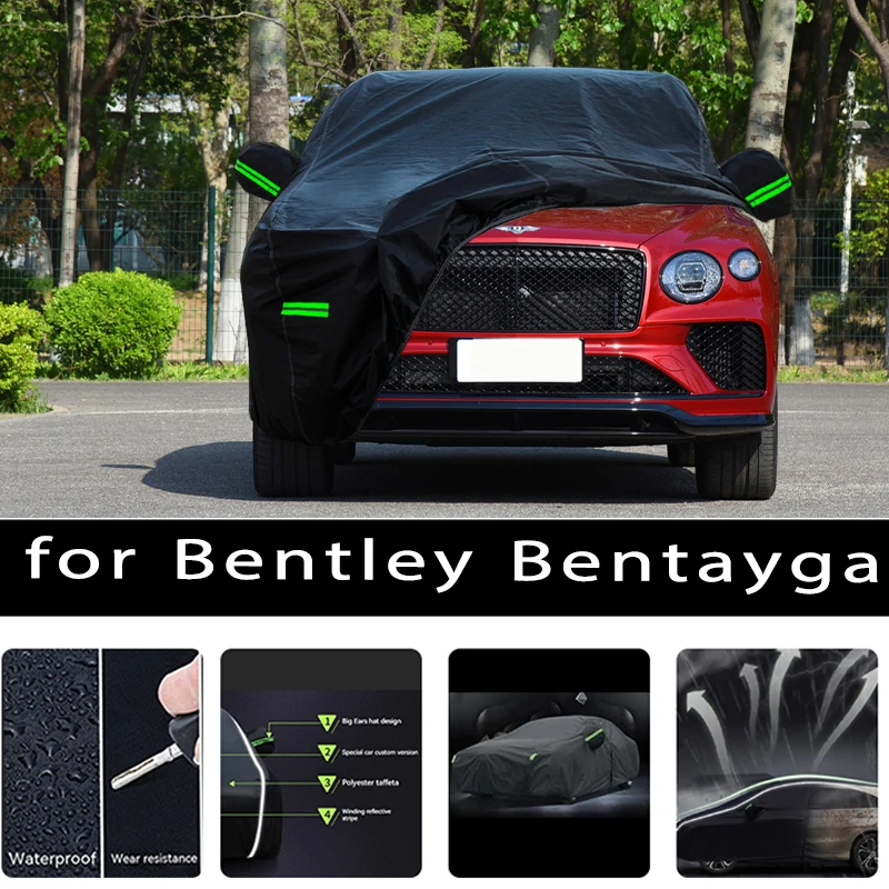 

For Bentley Bentayga Car Covers Outdoor Waterproof Sun Rain Snow Protection UV Auto Cover 190T Car Protective Full Covers