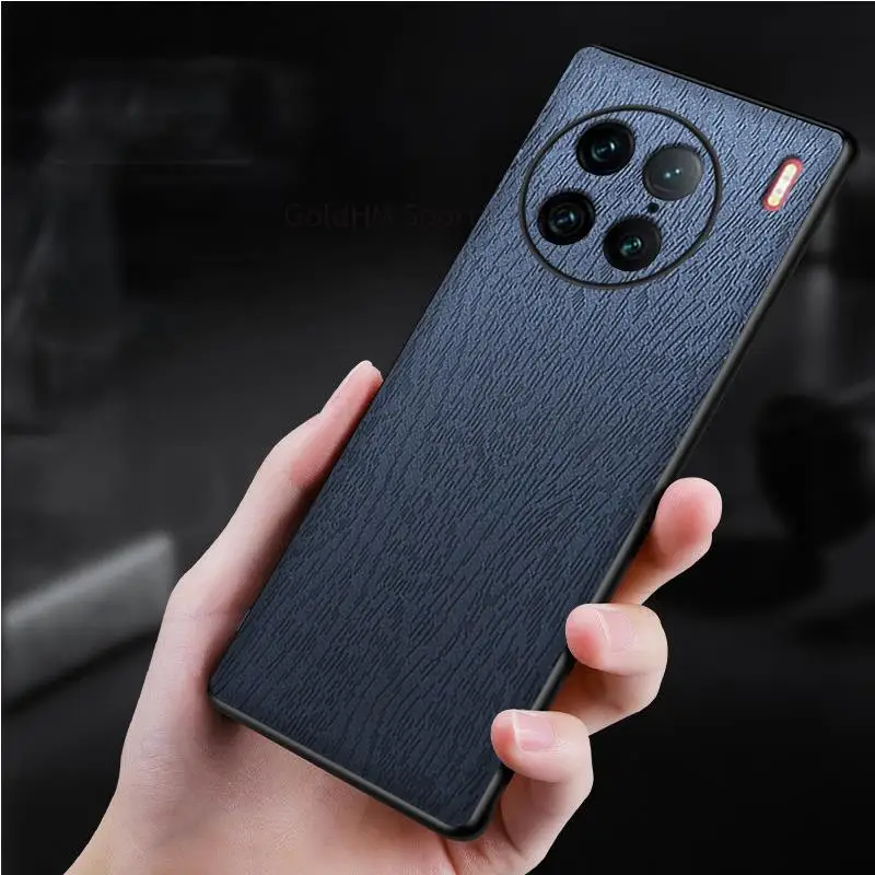 

Coque For vivo X90 Pro Plus 5G Wood Texture Leather Phone Case For Vivo X90 Pro Ultra Slim Shockproof Phone Cover For VIVO X90