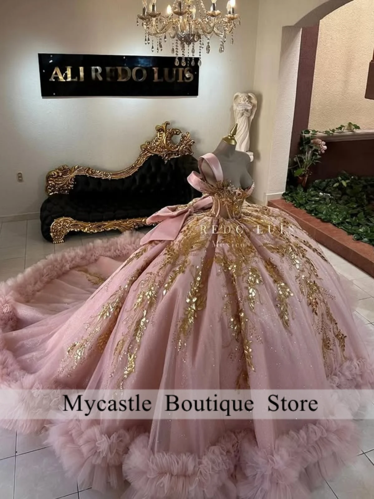Luxury Pink 3D One Shoulder Quinceanera Dresses 2026 Customized Gold Applique Sweet 16 Dress Birthday party Dress Vestidos De 15
