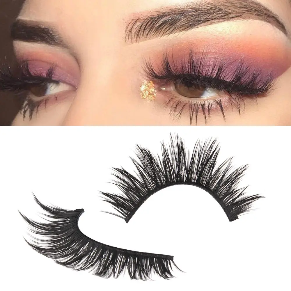 5 Paar Make-up-Wimpern, weich, natürlich, gekreuzt, falsche Wimpern, Wimpernverlängerung, schwarz, handgefertigt