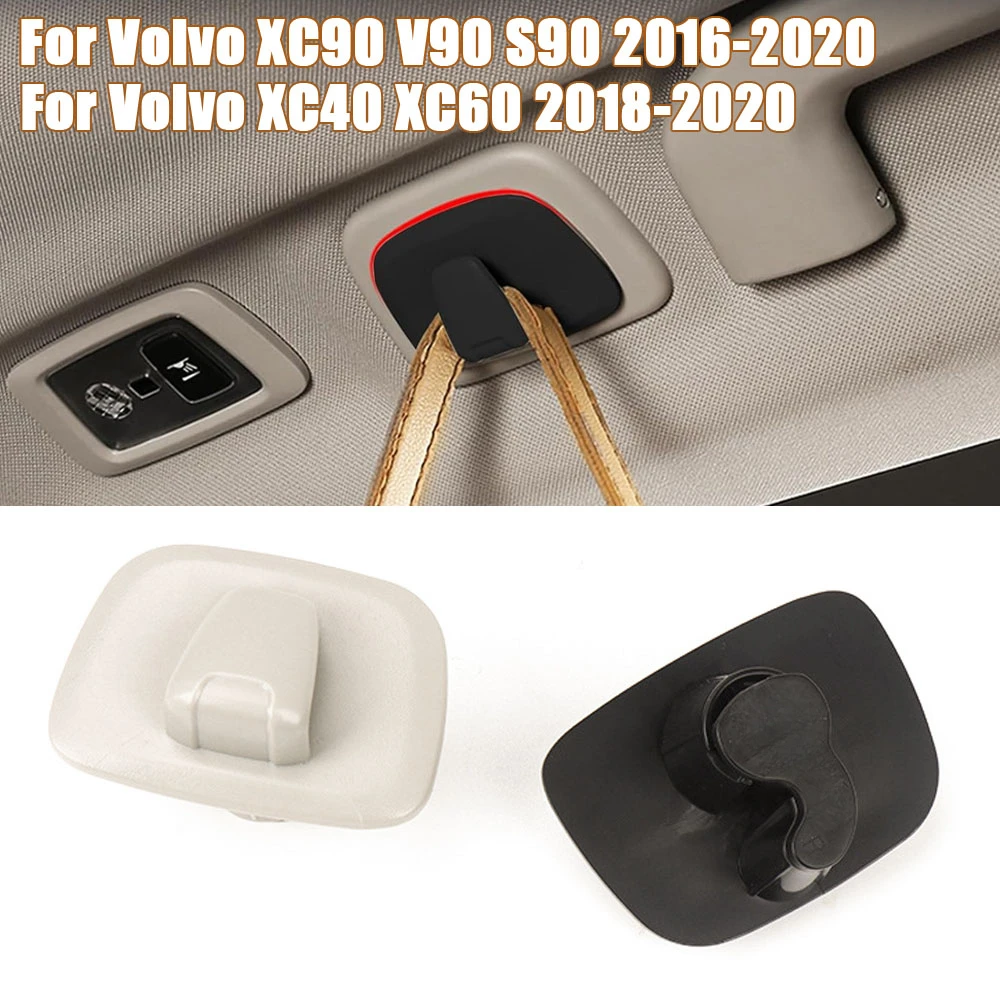 

2pcs Car Hanger Hooks Rear Row Roof Hook Bracket Clip Interior Accessories for Volvo XC40 XC60 2018-2020 XC90 V90 S90 2016-2020