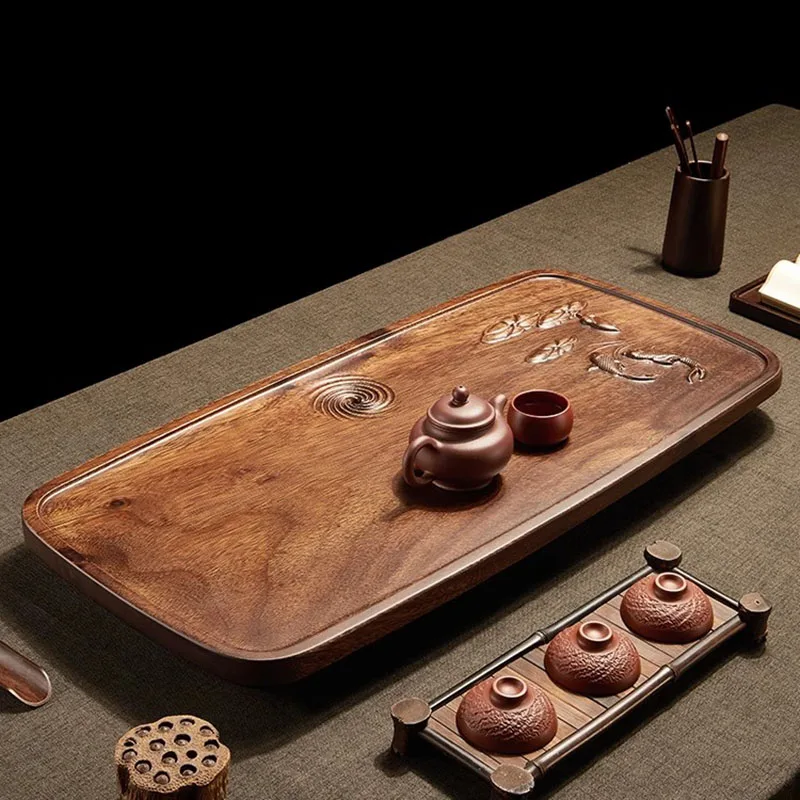 Tableware Hospitality Tea Tray Living Room Luxury Wooden Accessories Decorative Tea Tray Chinese Bandeja Madera Home Products
