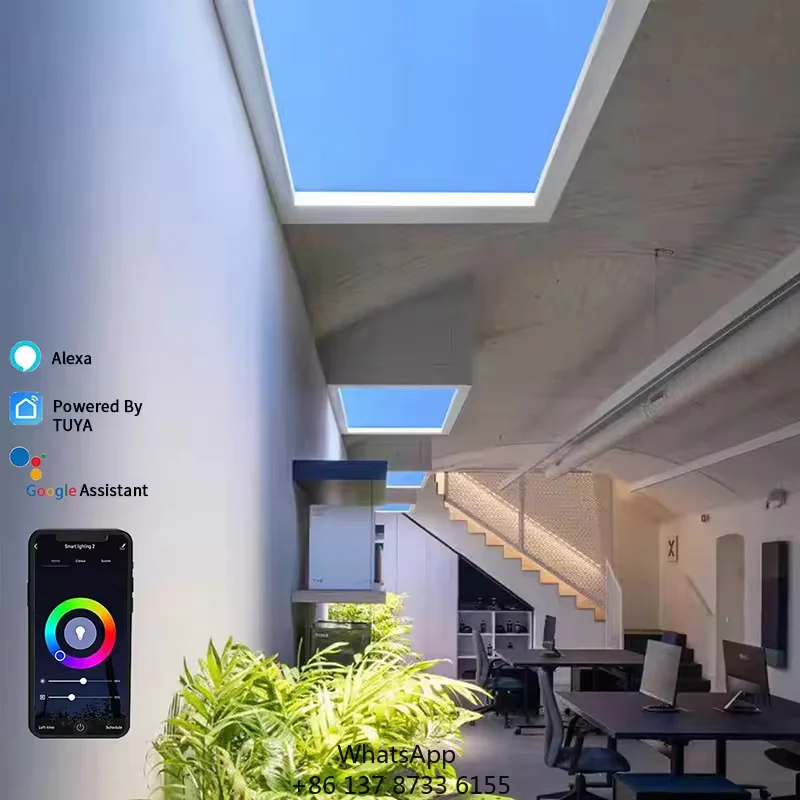 HOT Sale LED Skylight Acrylic Aluminum Body Natural Light Intelligent Control System IP66 For Shower Room Living Room Kitchen