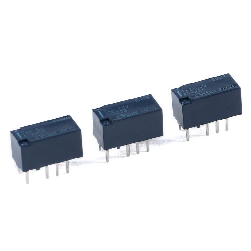 5Pcs/1pc Signal Relays DC 5V 12V 24V 2A TX2-5V TX2-12V TX2-24V ATX204 ATX203 ATX209 tow Open tow Closed Power Relais 8 Pins