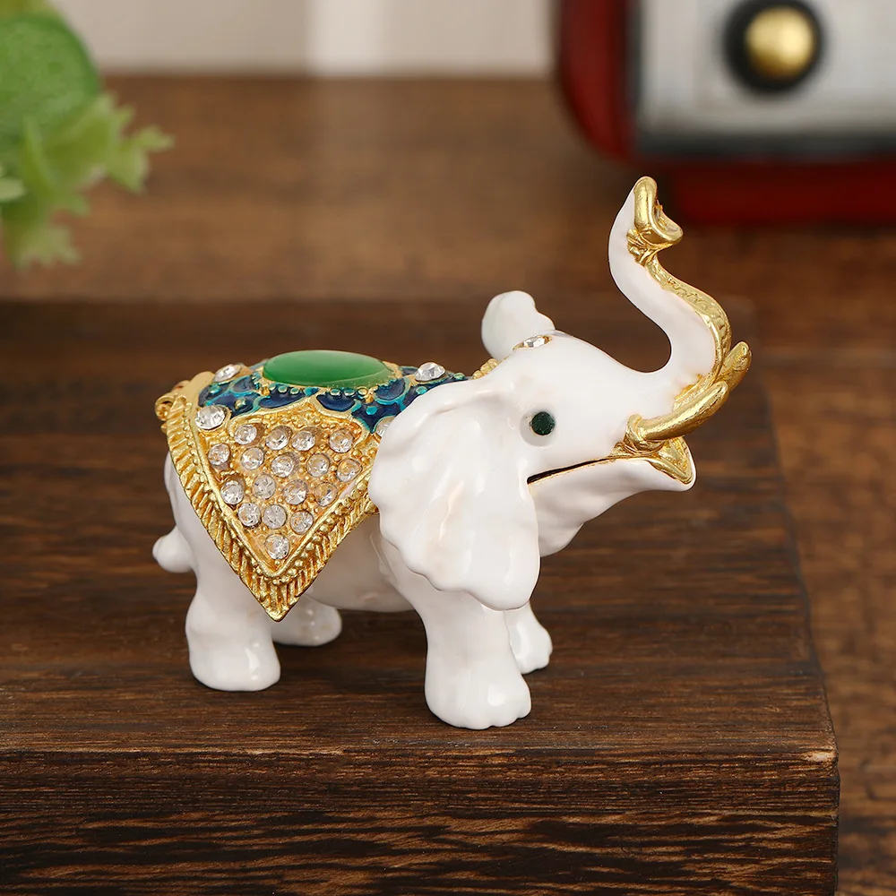 Elephant Shaped Jewelry Box Rhinestone Elephant Trinket Holder for Rings and Earrings Decor Organizer for Friends and Family