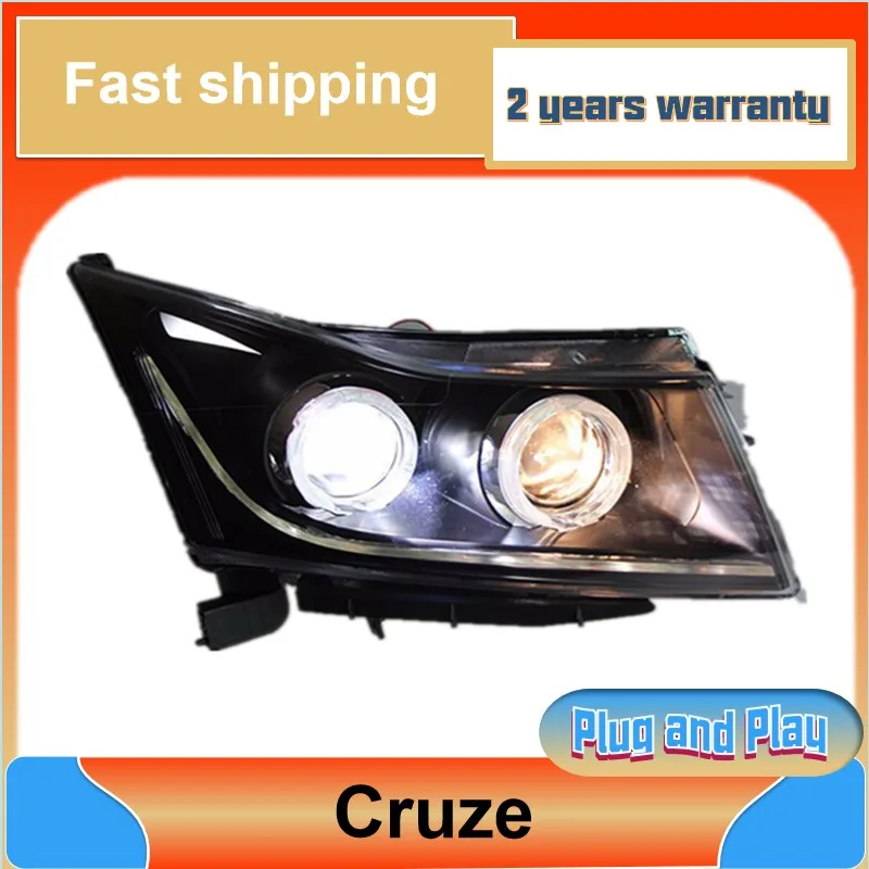 

Стайлинг автомобиля для Chevrolet Cruze, фара 2009, 2010-2015, фары Cruze, DRL, указатель поворота, ближний свет, линза проектора