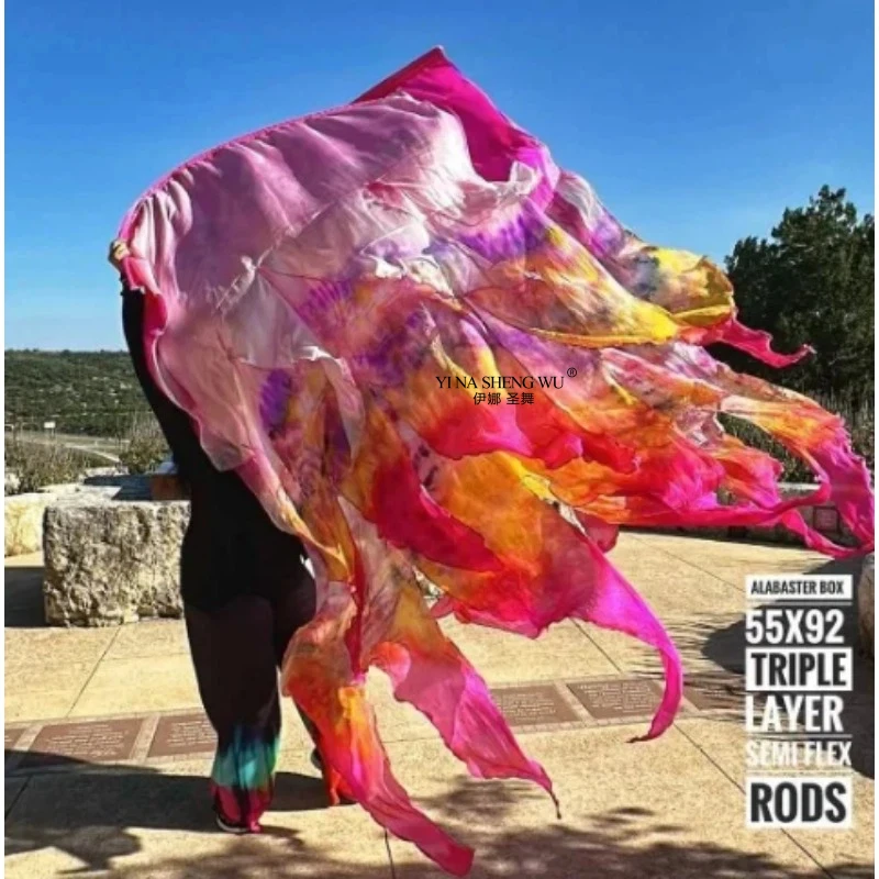 Bandiera di danza di lode protesico in vera seta 3 strati di coda rettangolo culto streamer chiesa danza ministero rondine bandiera per prestazioni