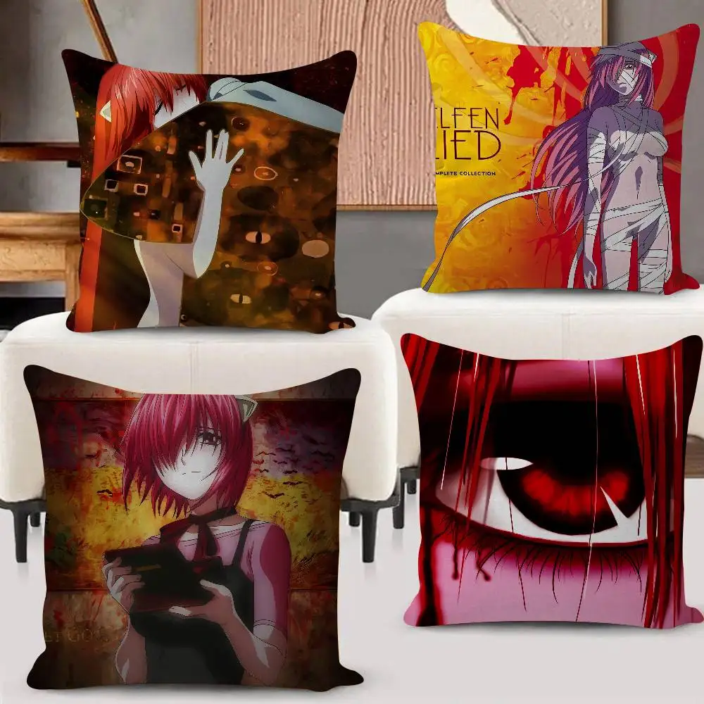 Anime E-Elfen Lied Pillow Case Sofa Cushion Cover Home Decoration Living Room Office Car Pillowcase