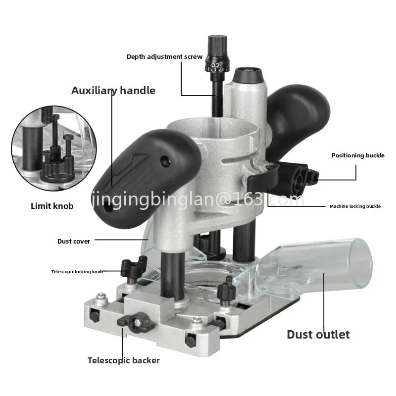2026 Hot-selling bakelite milling fixed base aluminum bottom woodworking auxiliary tool dust collection, bakelite milling base
