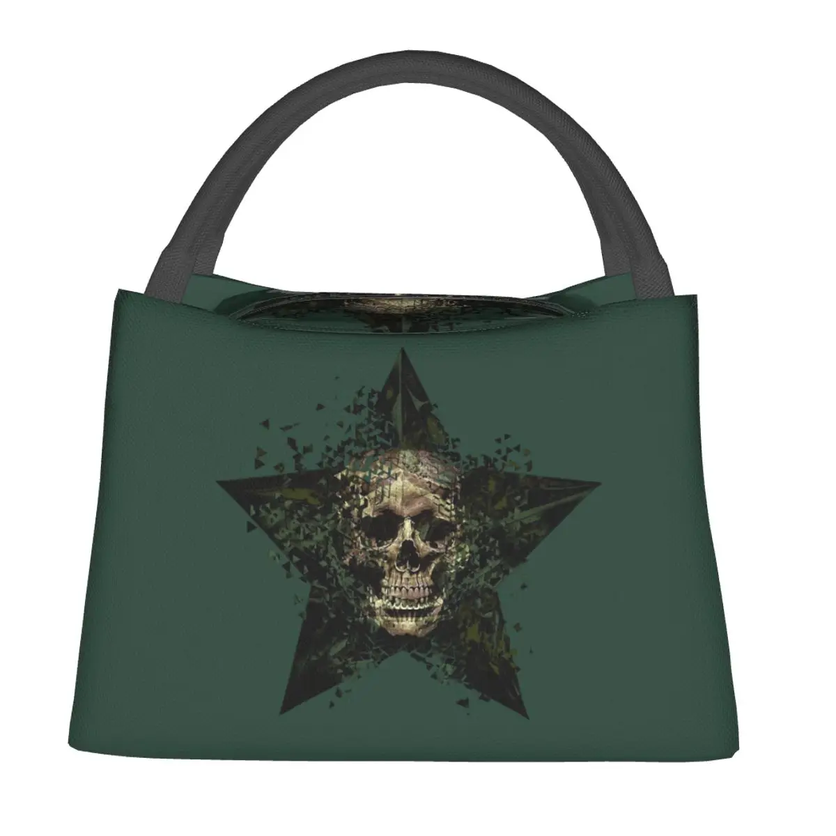 Military Tactical Skull Star Lunch Bags Insulated Bento Box Leakproof Lunch Tote Picnic Bags Thermal Bag for Woman Girl Travel