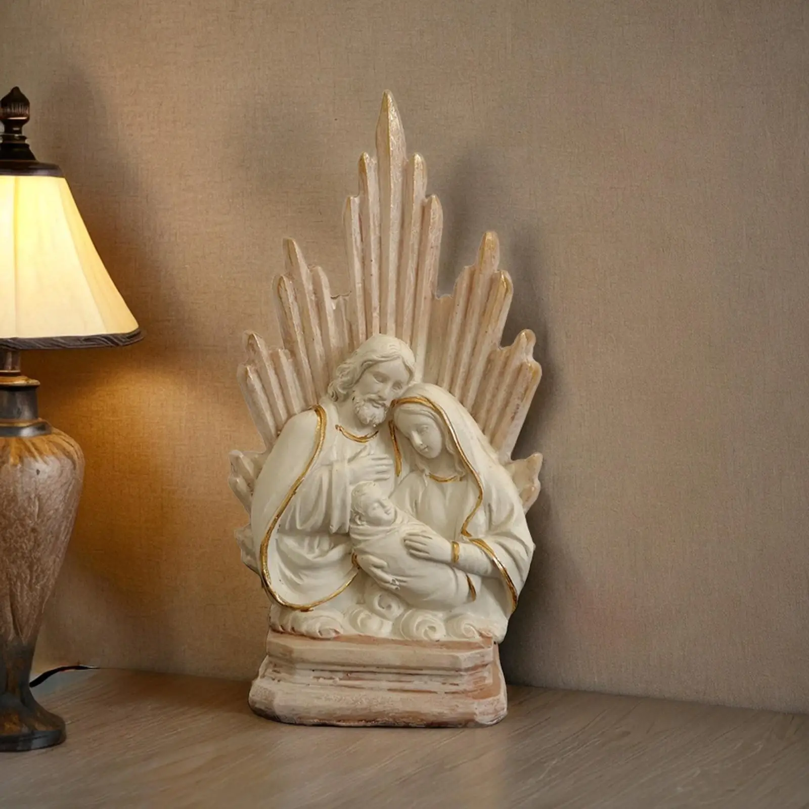 Heilige Familie Statue Sammlung Handwerk Tischfigur Harz Statue Figur für Regal Schlafzimmer Wohnzimmer Tischdekoration