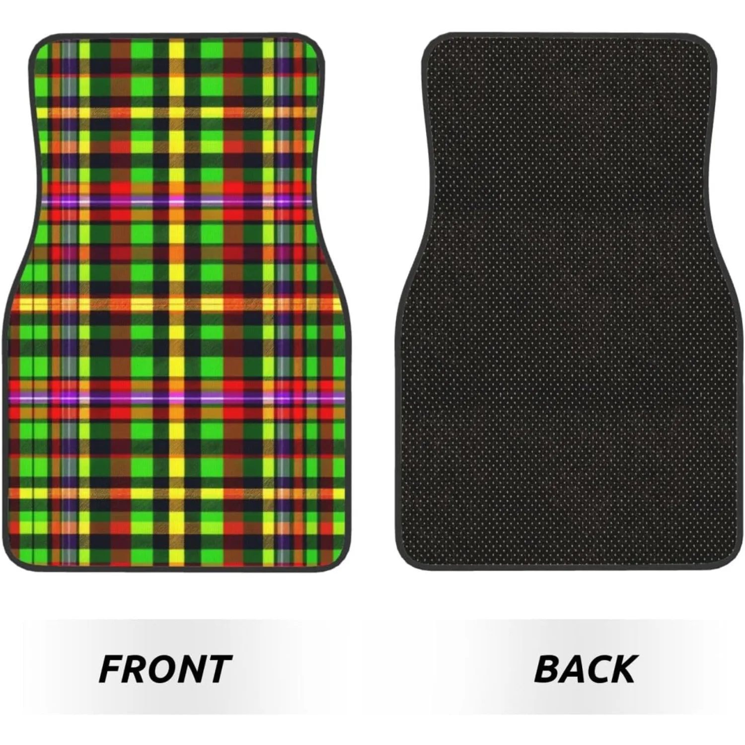 Set Of 4 Automotive Car Floor Mats, Heavy Duty Universal Fit For SUV, Sedan And Truck, Retro Ed Tile Clan Scotland Buchanan Tart
