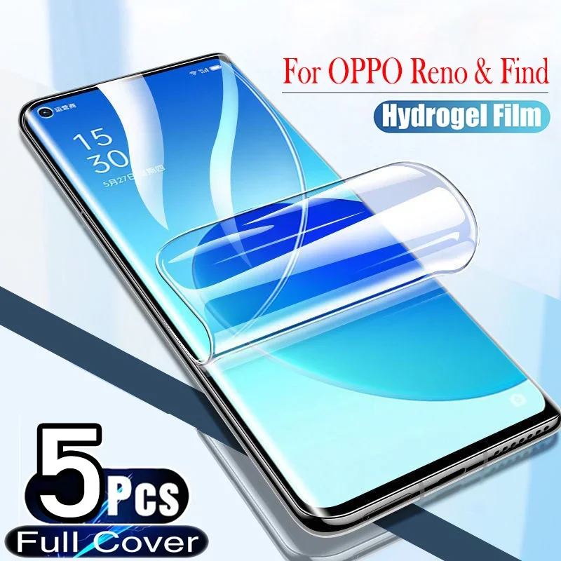 

5Pcs Hydrogel Film For OPPO Find X3 X5 X6 Pro Lite NEO Screen Protector For OPPO Reno 10 9 8 7 Z 6 5 Lite Pro Plus 5G Cover Film