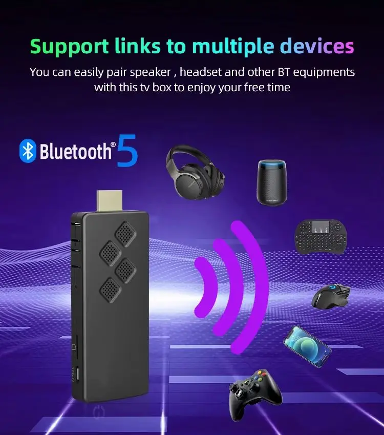 Smart TV Stick Q2 Dual 2.4G5GWifi Youtube Multi-language Streaming Media Player Android13 Netflix 4K HDR10+ Google Assistant