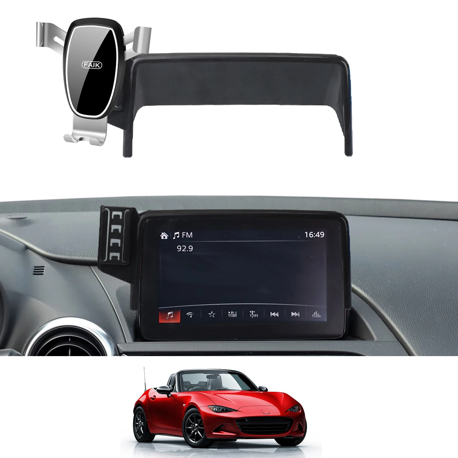 

Car Phone Holder for Mazda MX-5 2016-2023 ND MX5 Miata Roadster GPS Bracket Navigation Stand Auto Accessories