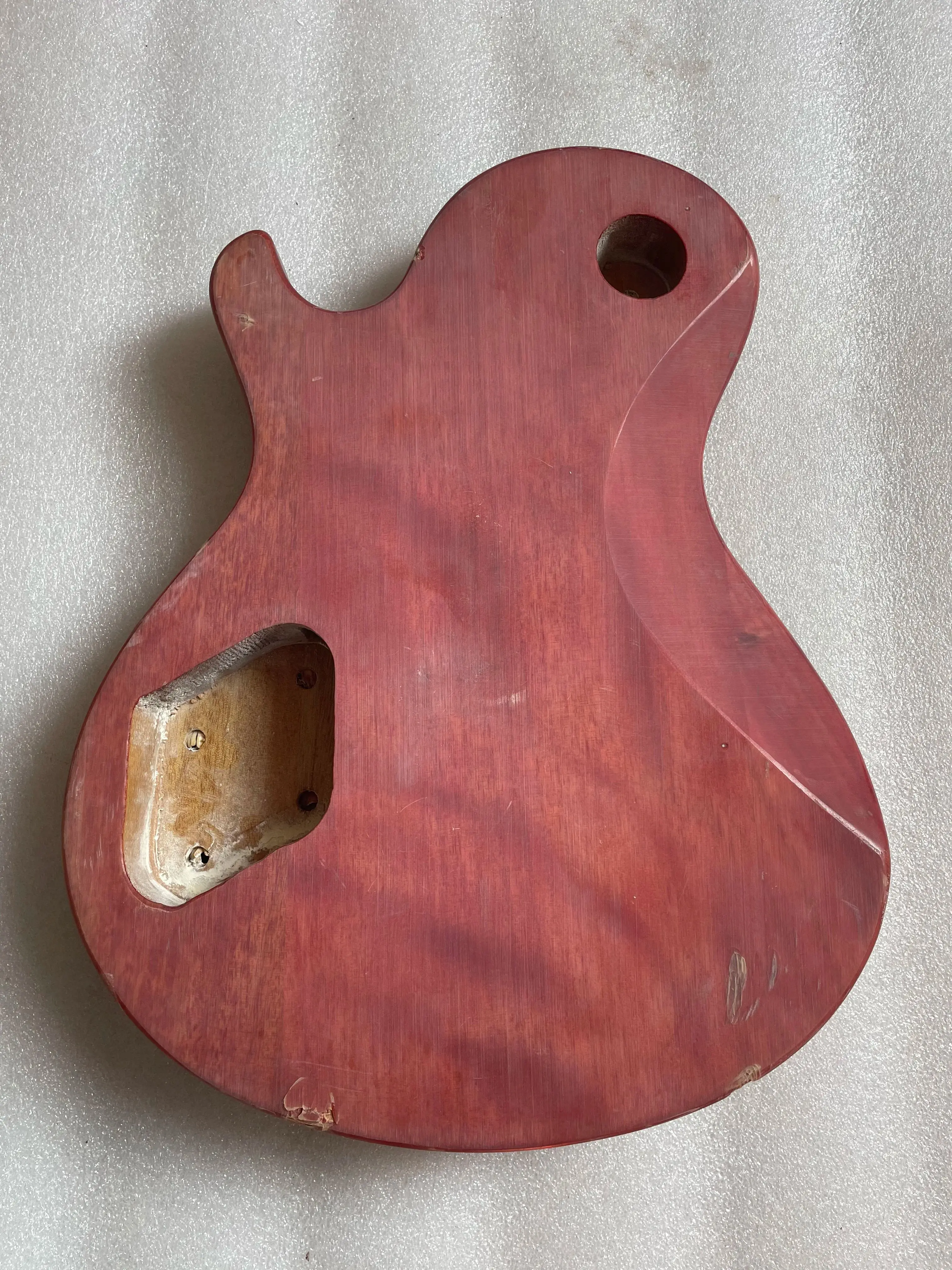 Mahogany Wood Electric Guitar Body Kit, DIY G Style, Barrel, Parts, Unfinished Stock, Defective L P Style